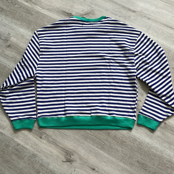 Free People Classic Striped Sweater Crewneck Oversize Baggy Cotton Women XS NWOT - Picture 7 of 13